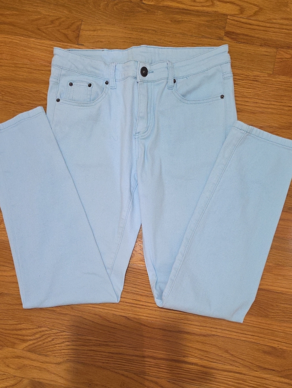 Wulful Light Wash Five-Pocket Denim Jeans - Ice Blue - Size 32x30